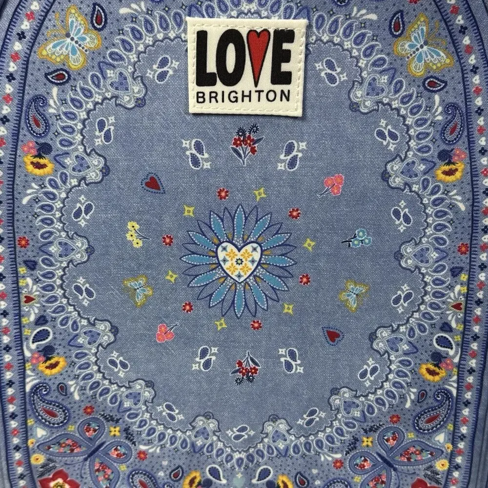 Brighton New w tags Backpack Bandana Love Backpack Canvas Straps zip Hippie Boho
